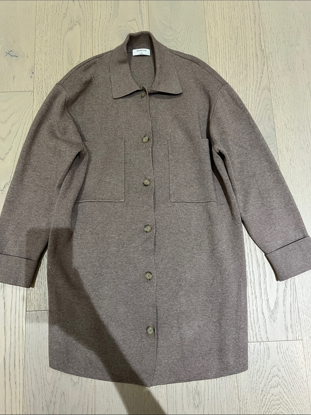 Babaton Taupe Brown Button-Front Trench Coat